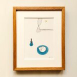 「夜風」原画 ※木製額縁入り（インチサイズ）イラスト　水彩　インテリアアート