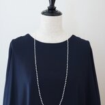 long necklace silk 淡水パール ホワイトの画像
