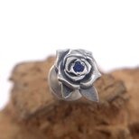 薔薇ピアス 合成サファイア/シルバー925 片耳用/セカンドピアス つけっぱなし/メンズ 男性 プレゼント/snd107の画像