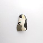 なかよし皇帝ペンギン親子 漆ブローチ