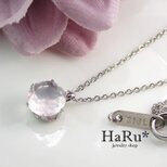 8ｍｍローズクォーツ☆サージカルステンレスネックレス*N36