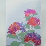 ギルディング和紙葉書　紫陽花　赤混合の画像