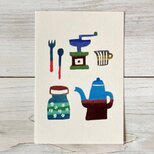 ポストカード2枚セット・型染め「コーヒーの時間」