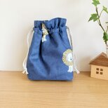 保温保冷シート付き巾着袋（おにぎり、ドリンク入れに）デコレクションズ・ライオンの画像