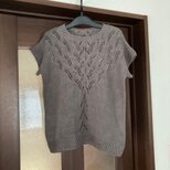 コットン100%   リーフ柄のサマーニットの画像