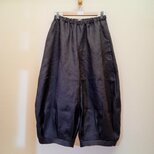 カラーリネン◆ペアパンツ◆チャコール　リネン100％◆フリーサイズ