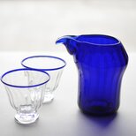 瑠璃色の酒器揃い(片口)の画像