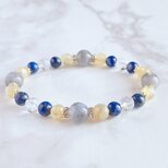 フリーランス クリエイティブな職業の方へ ラブラドライト イエローオパール ラピス パワーストーン 天然石ブレスレットNo511