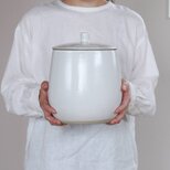 ぬか漬け容器に、お味噌、梅干しの仕込みに【岐阜県多治見産】えんける道具店の甕（かめ）4リットル