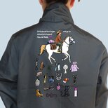 馬旅ガール/リップストップ・ライトジャケット/ハンドクラフト/撥水/屋外作業/ブラック/デザイン変更調整可の画像