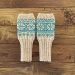 【受注制作】フェアアイルのアームウォーマー（ミントグリーン）