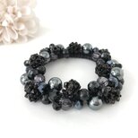 ビーズボール の ビジュー クロッシェ シュシュ 黒