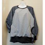 うしろギャザープル（ニット）◆フリーサイズ◆ライトグレー×ダークグレー杢