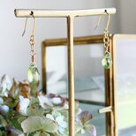 ユニセックス【8月の誕生石】 ポジティブをもたらすペリドット一粒ピアス/イヤリング