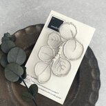 オーガンジー刺繍ユーカリ ブローチ(グレイッシュベージュ)【受注制作】