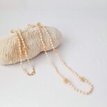 ★お値下げ中★シルクロングネックレス（アイボリー）の画像