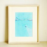 【受注制作】原画「港町」※木製額縁入り・水彩・イラスト・北欧インテリア・送料無料