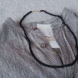 short necklace silk オニキスの画像