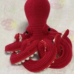 かぎ針編み海洋生物タコかわいい編みぐるみの画像