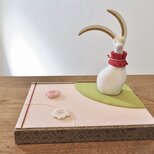 【正絹縮緬マルチファブリックパネル飾り台】桜餅（桃×若葉140*180）