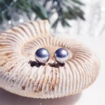 14KGFシルバー貝パール8mmのスタッドピアス　～Pascale