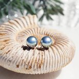 14KGFシルバー貝パール8mmのスタッドピアス　～Pascale