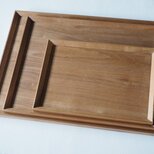 クルミ材のトレイ　大　400x300mm 《木のトレイ、トレー、お盆》 1枚の画像