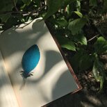 再販  本革 るりびたきの羽根 ブックマーク