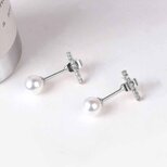 ピアス レディース パール 小さめ 金属アレルギー対応 CZダイヤモンド シルバー925 バックキャッチ プレゼント 仕事