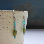 オリーブbeadsとアマゾナイト＊＊＊ピアス/イヤリング＊＊＊
