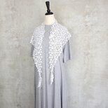 コットンレースの三角ストール♧白