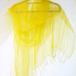 草木染シルクストール(ウコン染め、イエロー)の画像
