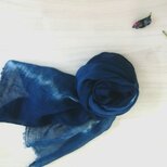 藍染めリネンストール