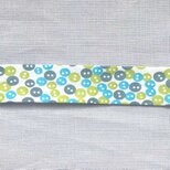 フランス コットン バイアステープ1m ボタン柄 ブルー系 19mm 　 M-0284