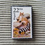 アメリカ　野生動物切手ブローチ 8824の画像