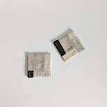 リネンのコースター　2枚set/チャコールグレー　パッチワークの画像
