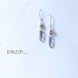 d136-S65【深海】しずくドロップと【タンザナイト】のアレンジピアス (パーツ変更可能)の画像