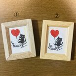 ミニ切り絵・なまいき猫ちゃんthankyou2〜2点の画像