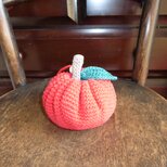 手編みのリンゴのエコバッグ（送料無料）の画像