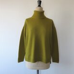 【再再再…販♡】ふっくらあたたかウール混タートルネックプルオーバー  ライム
