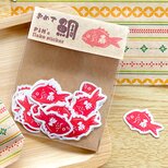 おめで鯛《寿》フレークシール〈24枚入〉ラッピング ギフト 還暦祝い お祝い お正月 年賀状 慶事 縁起物 可愛いの画像