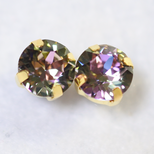 スワロフスキー・レアカラーチャトンのピアス（8mm・ヴィトレイルライト・チタンポスト）