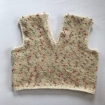 ウール　棒編みのベスト　編物　毛糸　Lサイズ　ゆったりサイズの画像