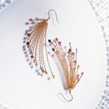 14KGFマルチカラートルマリンによるオーロラのピアス　～Auroreの画像