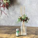 アロマ　ディフューザー　クリスマス 特別価格　　ナチュラル　ボトル　ガラス瓶　アーティフィシャルフラワー　造花　の画像