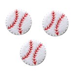 アップリケワッペン 野球ボール3枚 UI 部活 スポーツ ベースボール クラブ活動入学通学進学W-0844の画像