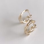 14kgf diagonal キャッチレス ピアス　3連　