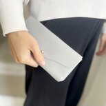 【新仕様】進化を遂げたイタリアンレザー・ミニマル長財布[グレー]
