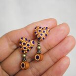 ぶつぶつハートピアス　blue