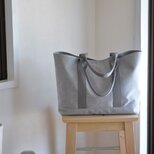 キャンバスシンプルトート（ ビッグサイズ ） スウェットのような  霜グレー